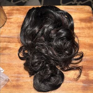 # 50 - Luxurious Black with Red Highlights ( see photos) Hair Pony Extension